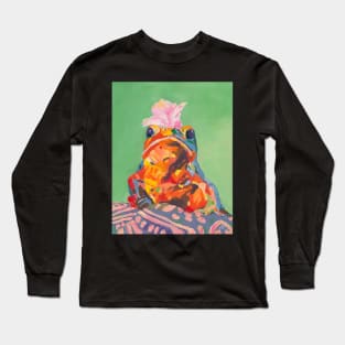 Rainbow Frog Acrylic Pop-Art Long Sleeve T-Shirt